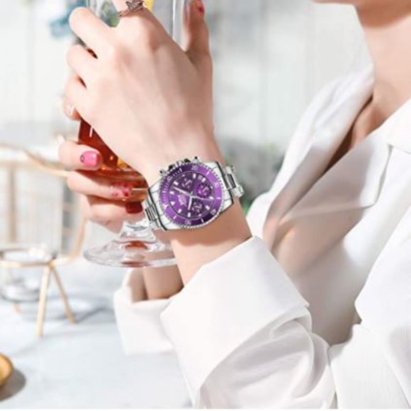 Stainless Steel Chronograph Casual Wrist Watch